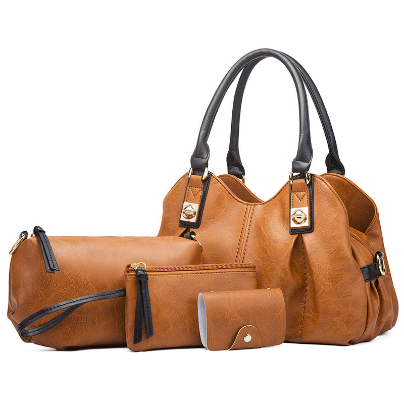 Wholesale PU Retro Mother and Child Bag Three Piece Set Handbag Single Shoulder Bag Diagonal Straddle Bag